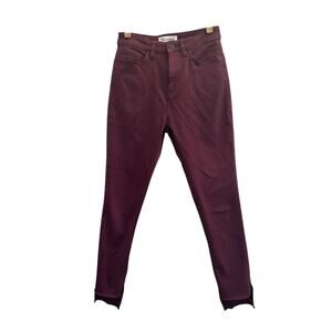 DL1961 Womens 25 Chrissy High-Rise Step-Hem Cropped Jeans Burgundy #4570